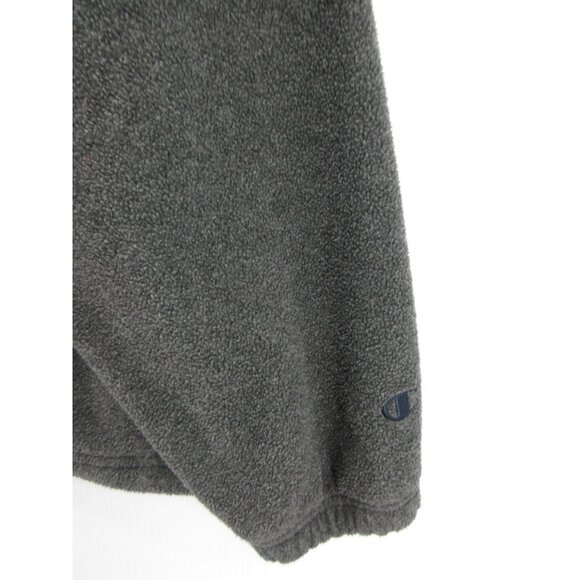 VINTAGE Champion Sweater Large Jacket Fleece Pullover 1/4 Zip Logo Y2K - Picture 3 of 13